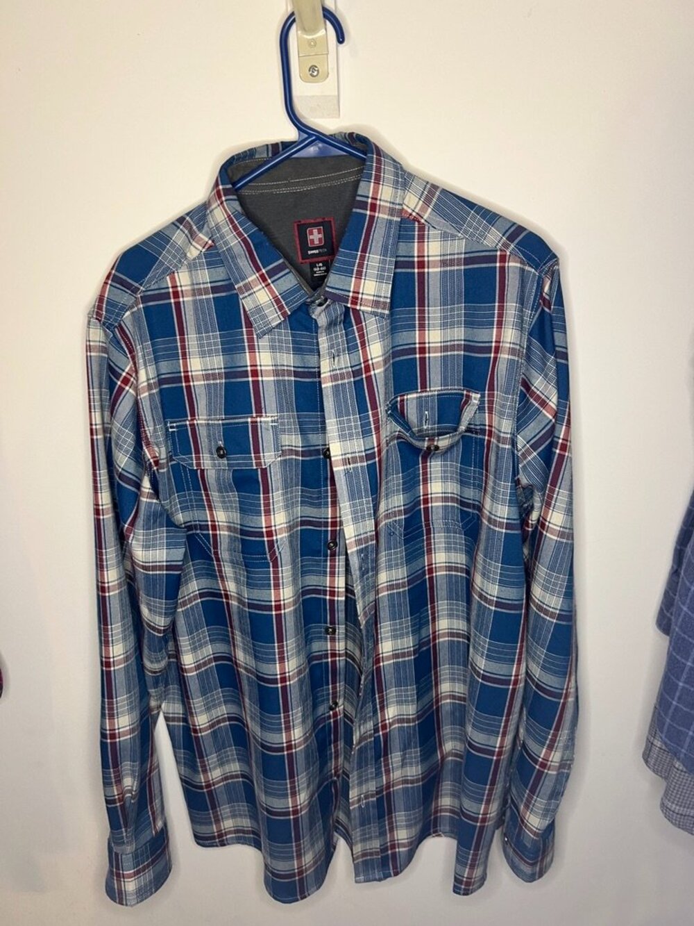 Swiss Tech Blue Plaid Shirt